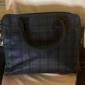 Polo Ralph Lauren Canvas Tartan Black and Blue Bag with Guitar strap